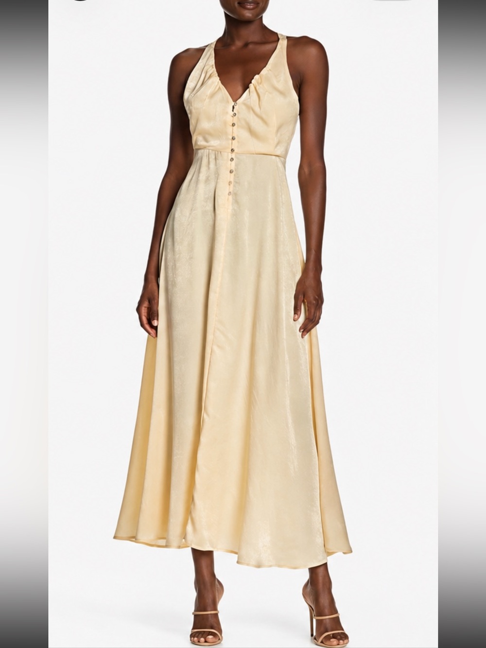 Free People Olivia Satin Dress -Champagne Sz S